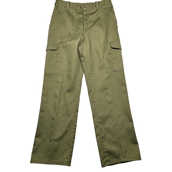 Vintage Boy Scouts of America Pants Mens 32 Green Cargo Uniform Official 80s BSA - Picture 1 of 16